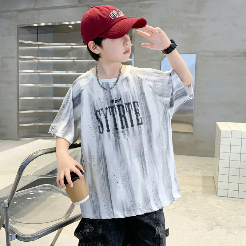Summer Boys T-shirt Black Graphic Half Sleeve Kids Wear — feature 5