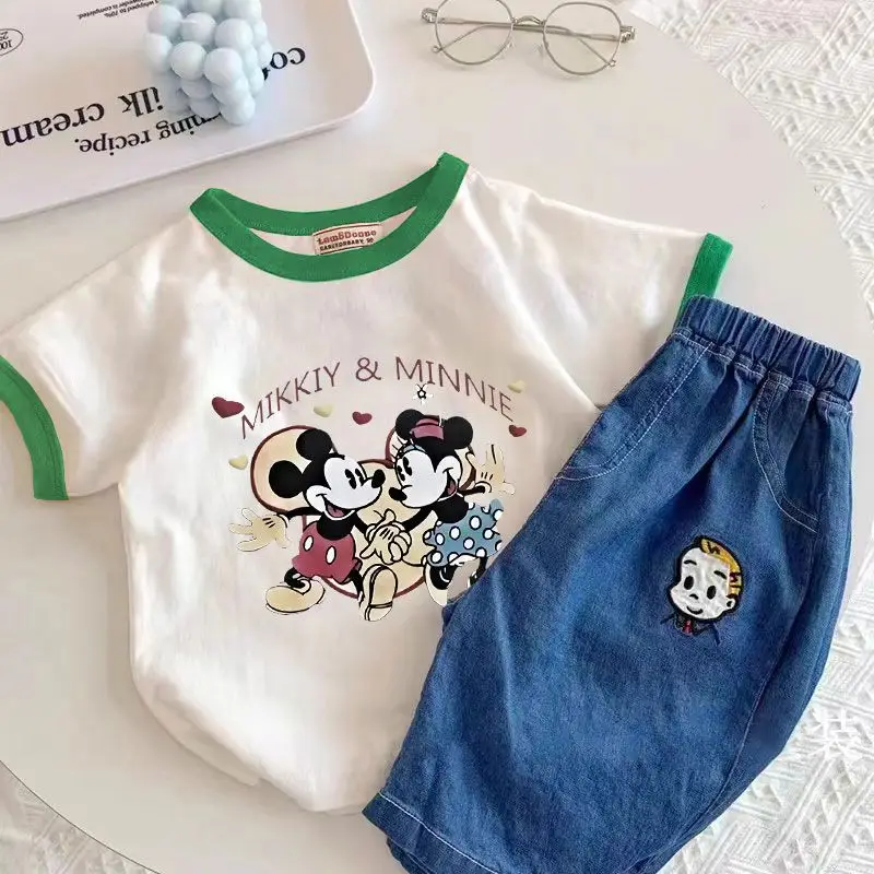 Girls Minnie Mouse Cotton T-Shirt White Black Summer Wear - Image 3
