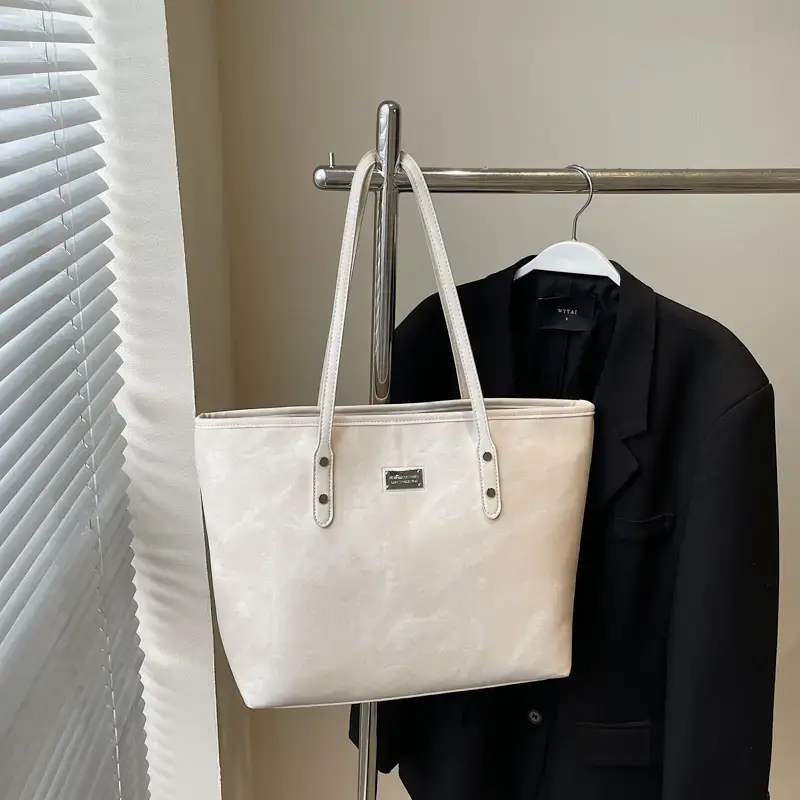 Light Grey Women's Shoulder Bag with Cute Charm