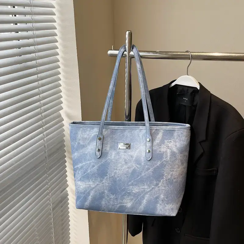 Light Grey Women's Shoulder Bag with Cute Charm