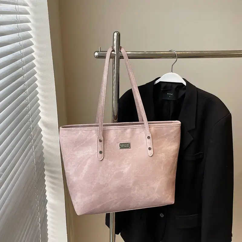 Light Grey Women's Shoulder Bag with Cute Charm