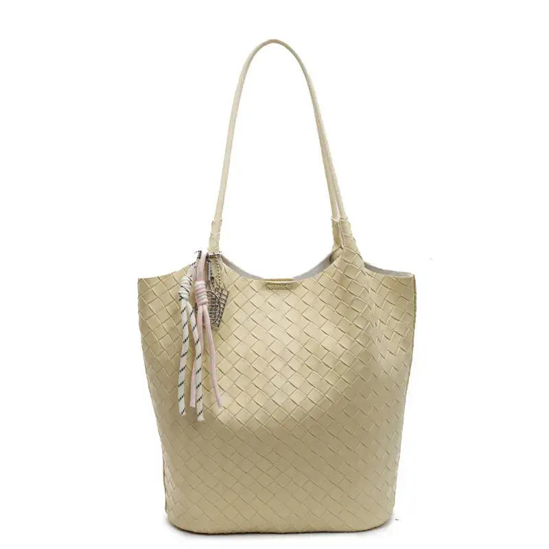 Women's Woven Shoulder Bag with Zip Pocket 2025 Summer - Image 6