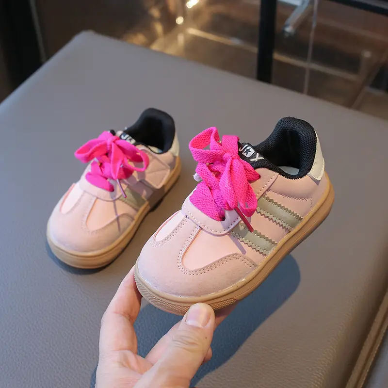 Pink Bow Baby Shoes for 1-3 Year Olds
