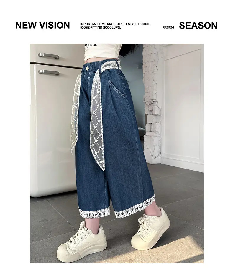 Girls Wide Leg Jeans with Lace Belt 2025 — feature 17