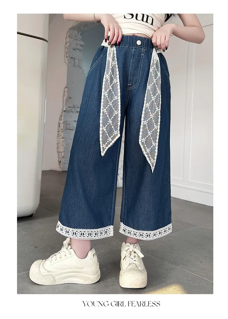 Girls Wide Leg Jeans with Lace Belt 2025 — feature 18