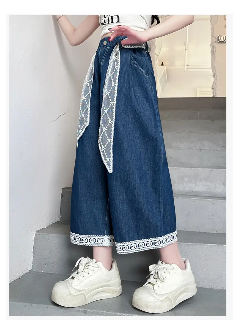 Girls Wide Leg Jeans with Lace Belt 2025 — feature 20