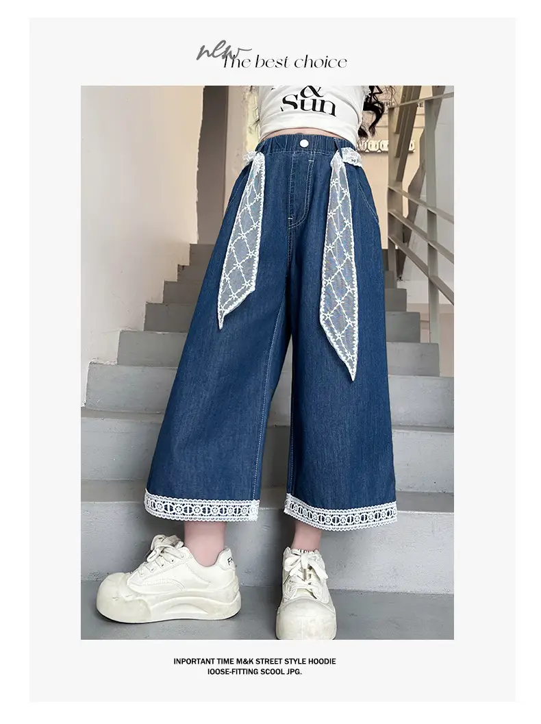 Girls Wide Leg Jeans with Lace Belt 2025 — feature 21