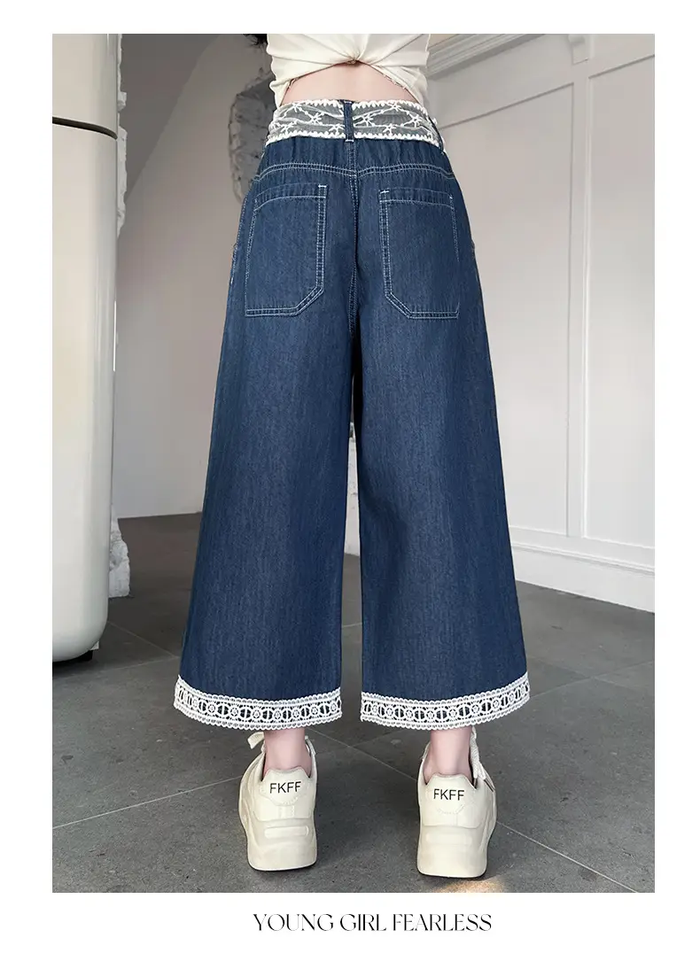Girls Wide Leg Jeans with Lace Belt 2025 — feature 24