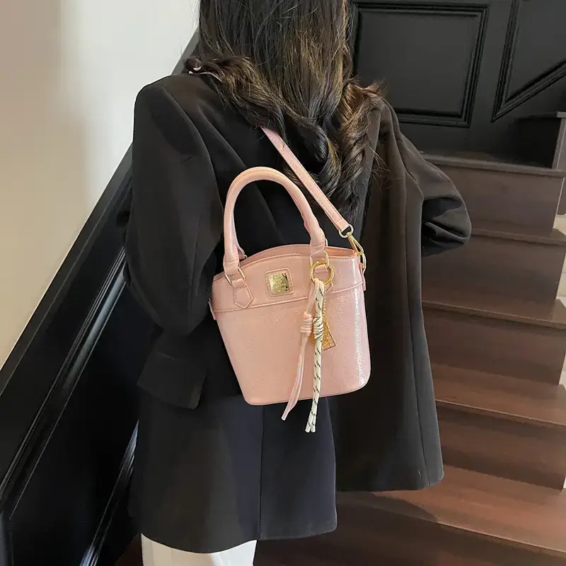 Red Korean Style Hand-Carry Bucket Bag 2025 - Image 8
