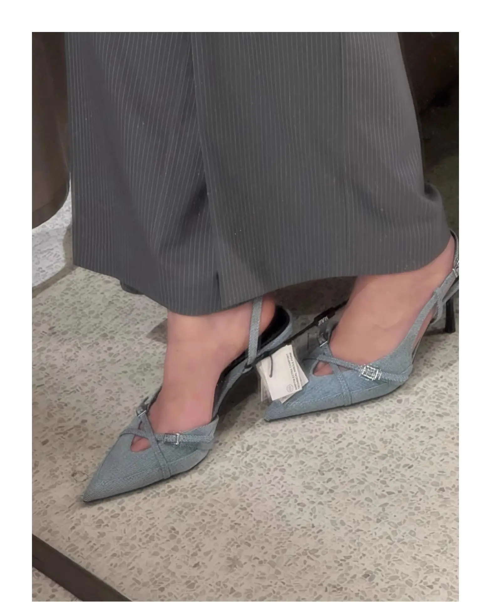 Women's Pointed Toe Stiletto Denim Sandals Summer — feature 4