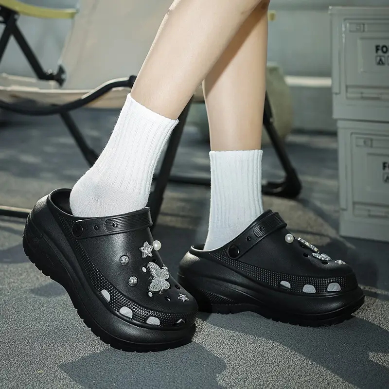 Qidan Shoe Factory Hole Shoes Women's Summer Thick Sole Elevated Outdoor Wear eva Non-slip Beach Shoes Toe Sandals and Slippers for Women - Image 11