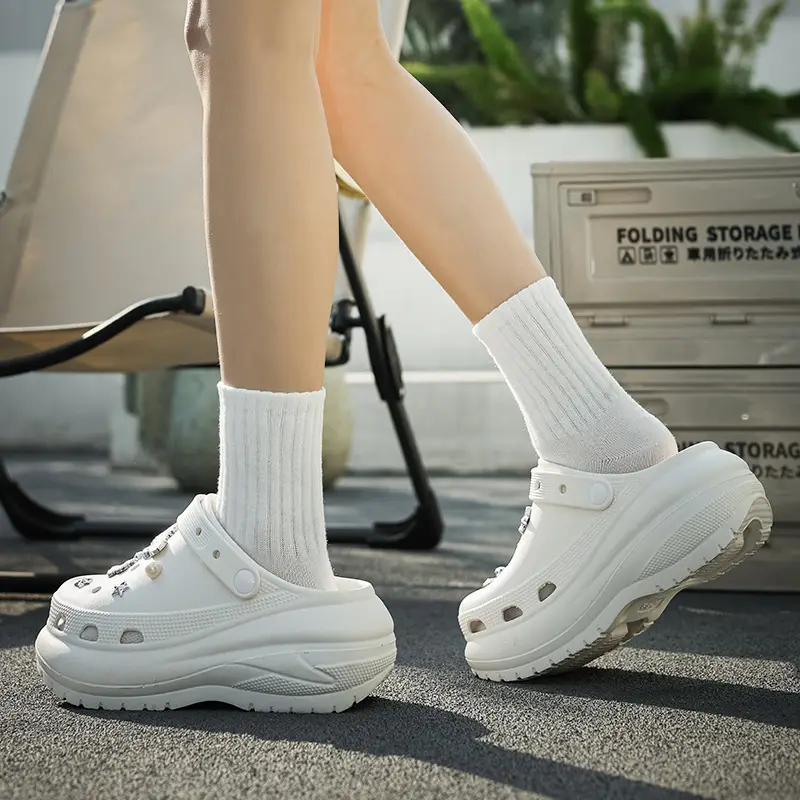 Qidan Shoe Factory Hole Shoes Women's Summer Thick Sole Elevated Outdoor Wear eva Non-slip Beach Shoes Toe Sandals and Slippers for Women - Image 12