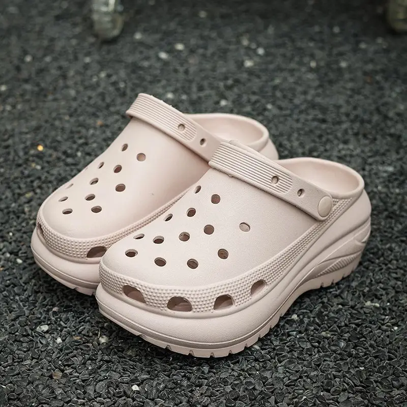 Qidan Shoe Factory Hole Shoes Women's Summer Thick Sole Elevated Outdoor Wear eva Non-slip Beach Shoes Toe Sandals and Slippers for Women - Image 5