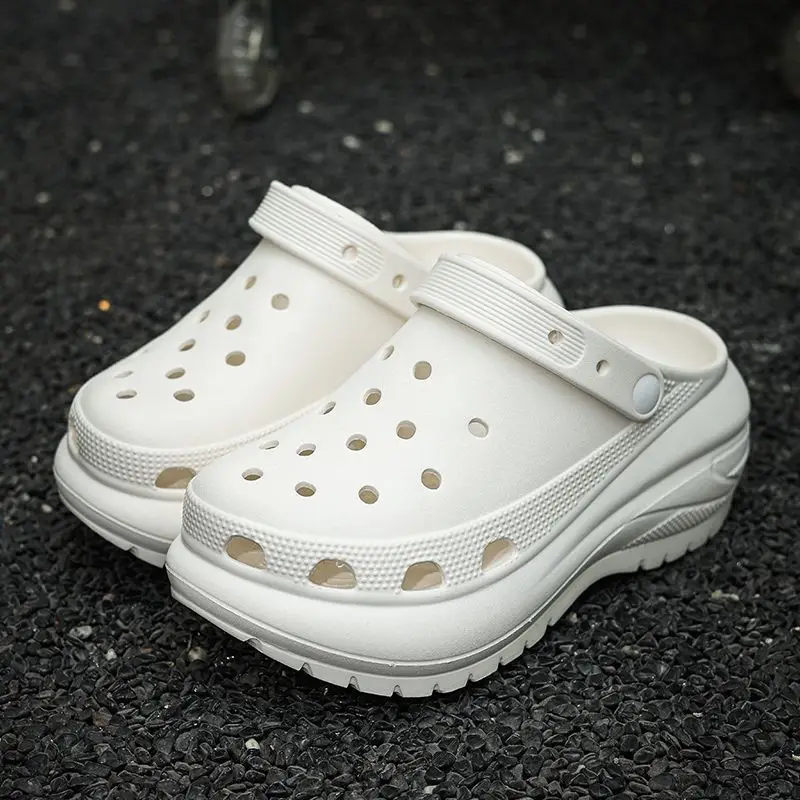 Qidan Shoe Factory Hole Shoes Women's Summer Thick Sole Elevated Outdoor Wear eva Non-slip Beach Shoes Toe Sandals and Slippers for Women - Image 7