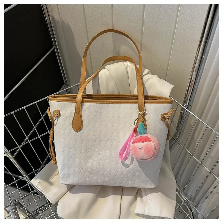 Large Capacity Korean Style Pendant Bag Women's 2023 New Commuting Simple Casual Solid Color Simple Handbag luggage and leather goods - Image 8