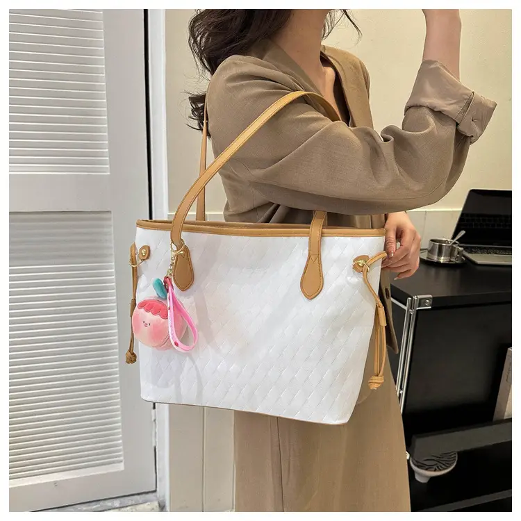 Large Capacity Korean Style Pendant Bag Women's 2023 New Commuting Simple Casual Solid Color Simple Handbag luggage and leather goods — feature 13