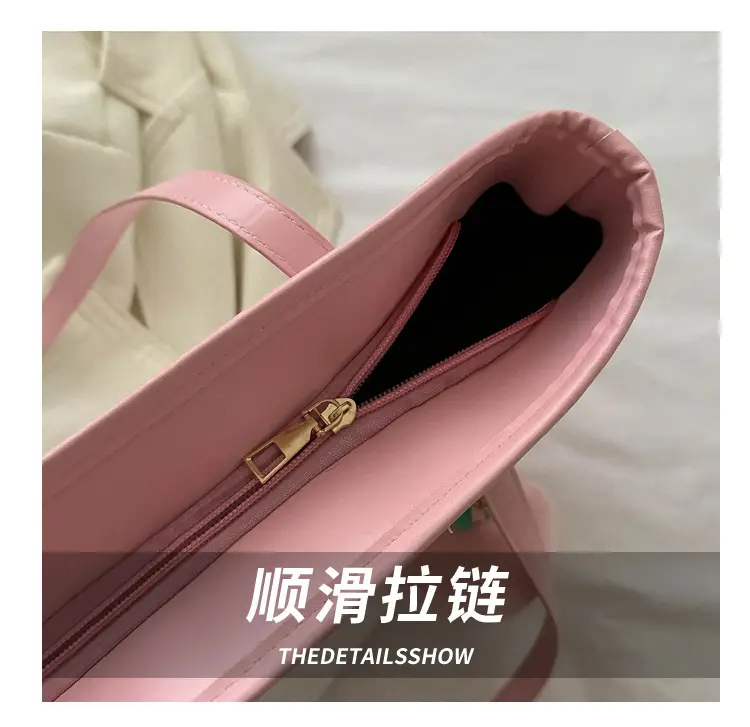 Large Capacity Korean Style Pendant Bag Women's 2023 New Commuting Simple Casual Solid Color Simple Handbag luggage and leather goods — feature 5
