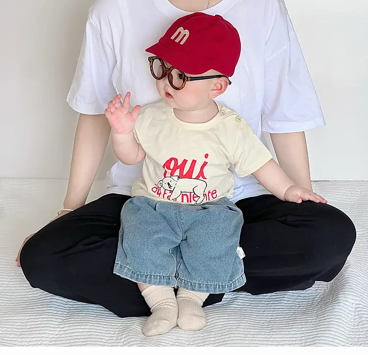 Korean Style Boys T-Shirt Shorts Set Cotton Cotton — feature 1