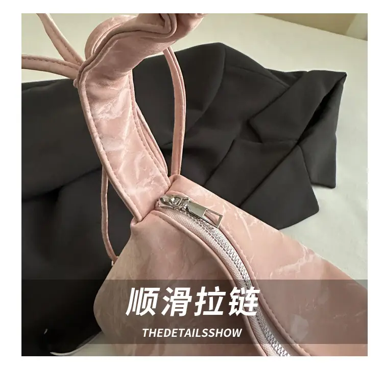 Green Pleated Shoulder Bag with Butterfly Design — feature 6