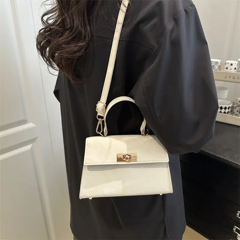 2025 Summer Lock Crossbody Bag Brown Leather - Image 7
