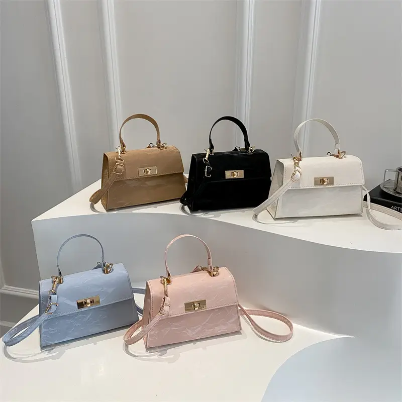 2025 Summer Lock Crossbody Bag Brown Leather - Image 9