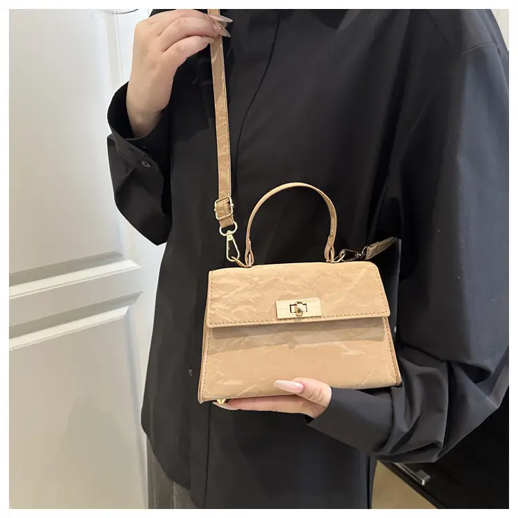 2025 Summer Lock Crossbody Bag Brown Leather — feature 10