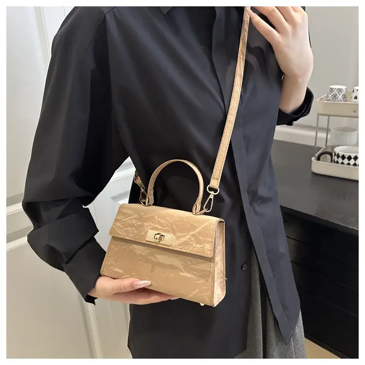 2025 Summer Lock Crossbody Bag Brown Leather — feature 11