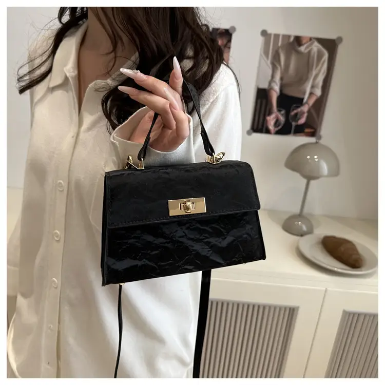 2025 Summer Lock Crossbody Bag Brown Leather — feature 14