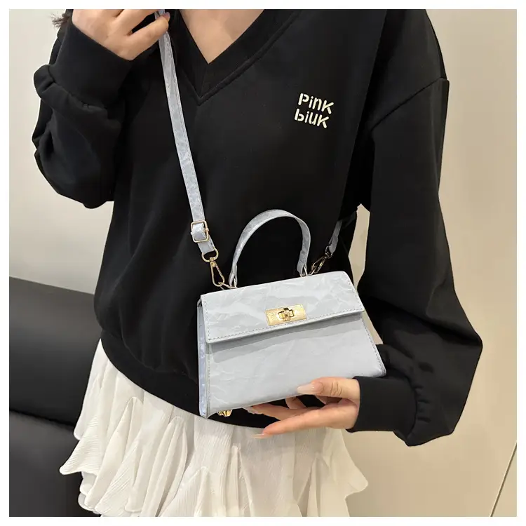 2025 Summer Lock Crossbody Bag Brown Leather — feature 17