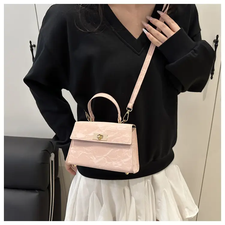 2025 Summer Lock Crossbody Bag Brown Leather — feature 18