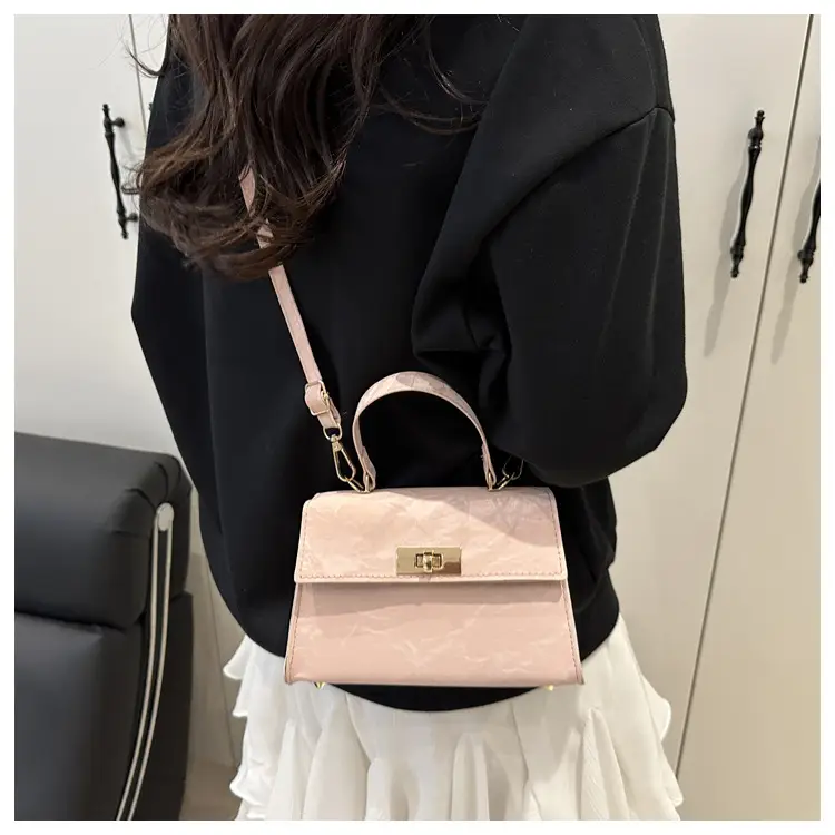2025 Summer Lock Crossbody Bag Brown Leather — feature 19
