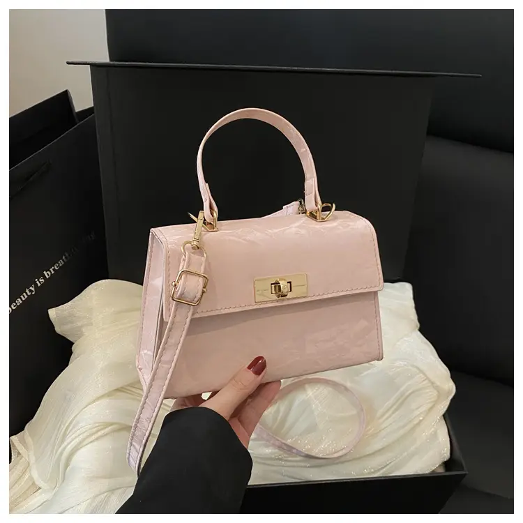 2025 Summer Lock Crossbody Bag Brown Leather — feature 21