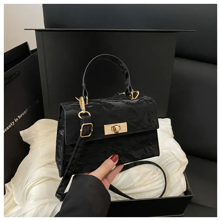 2025 Summer Lock Crossbody Bag Brown Leather — feature 22