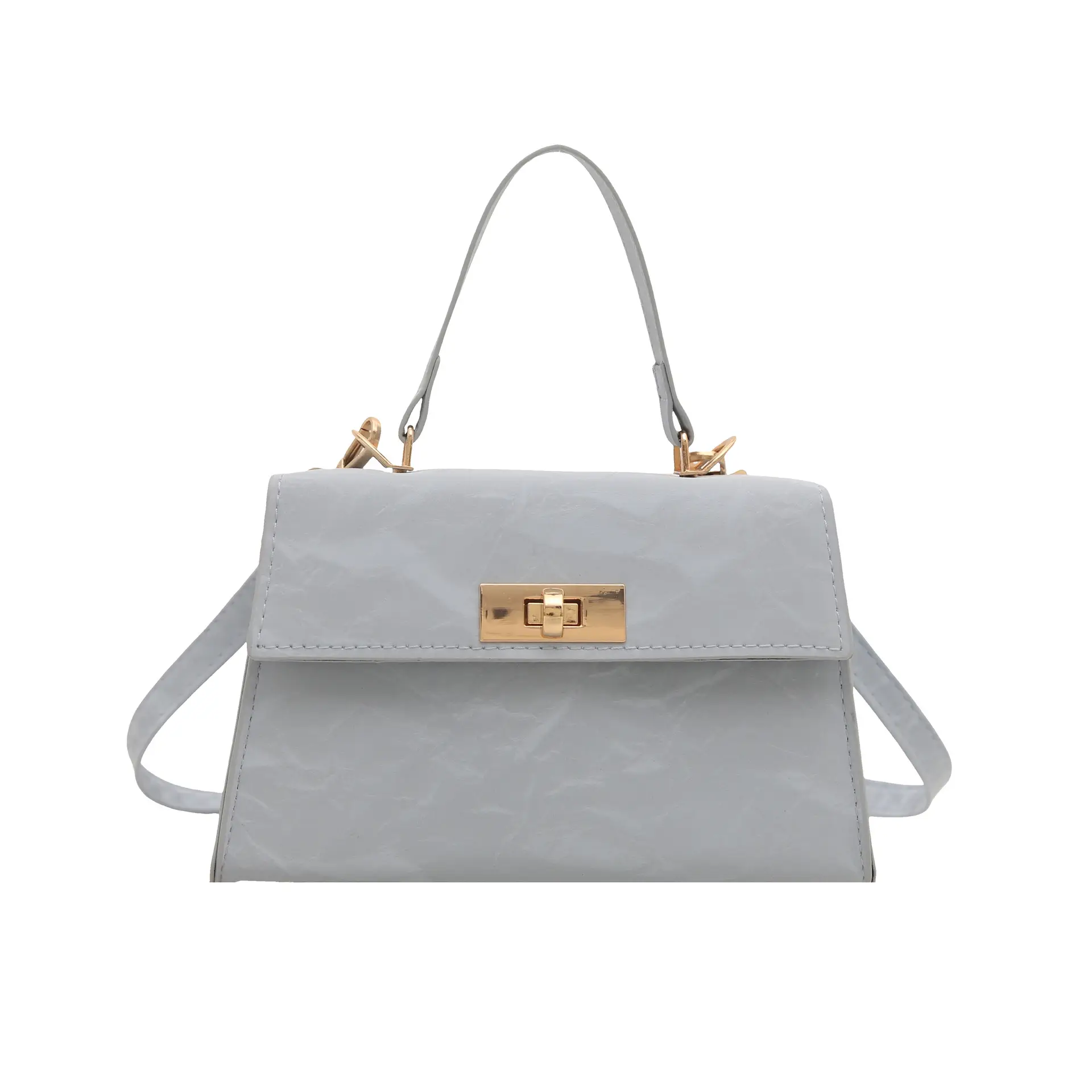 2025 Summer Lock Crossbody Bag Brown Leather - Image 5