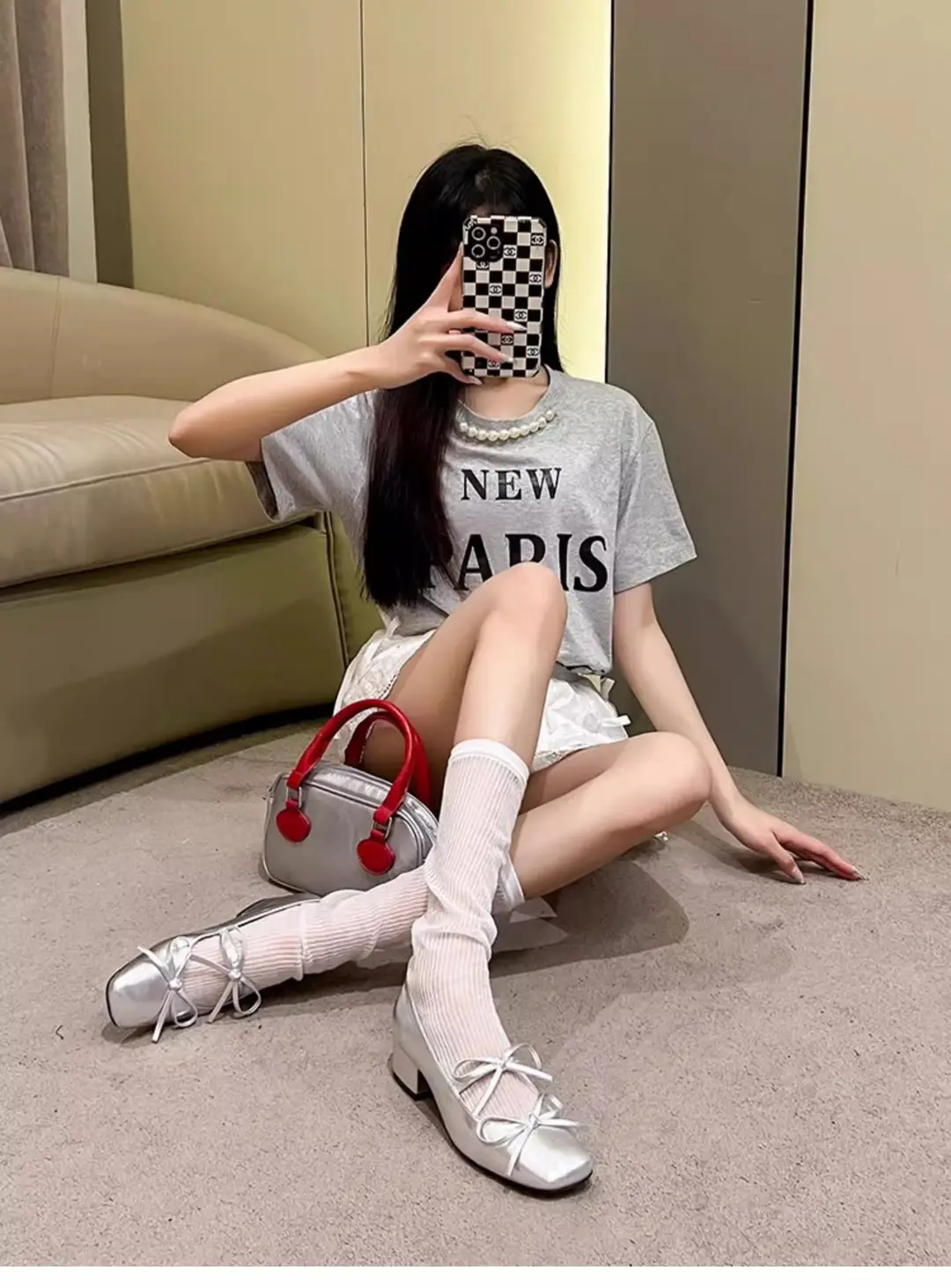 Silver Square-Toe Bowknot Chunky Heel French-Style Mary Jane Shoes, Fashionable and Elegant, Suitable for Pairing with Dresses, Women's New Model for 2026 — feature 2