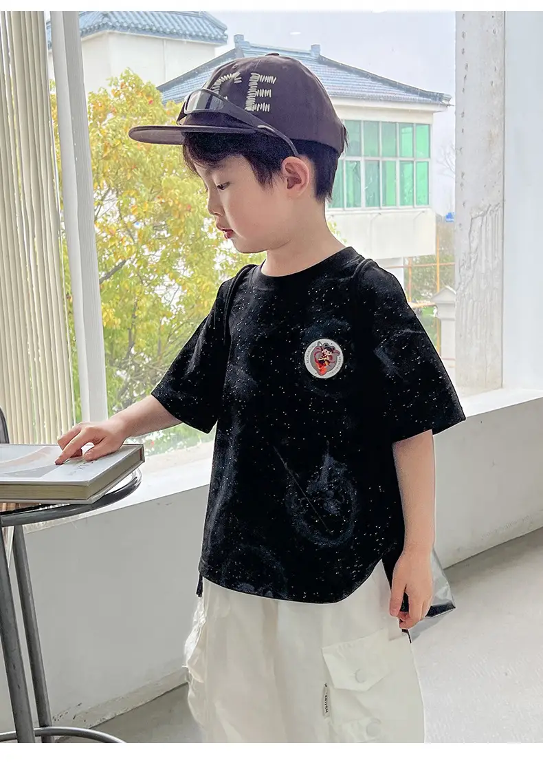 Boys White T-Shirt Short Sleeve 2025 Summer — feature 10