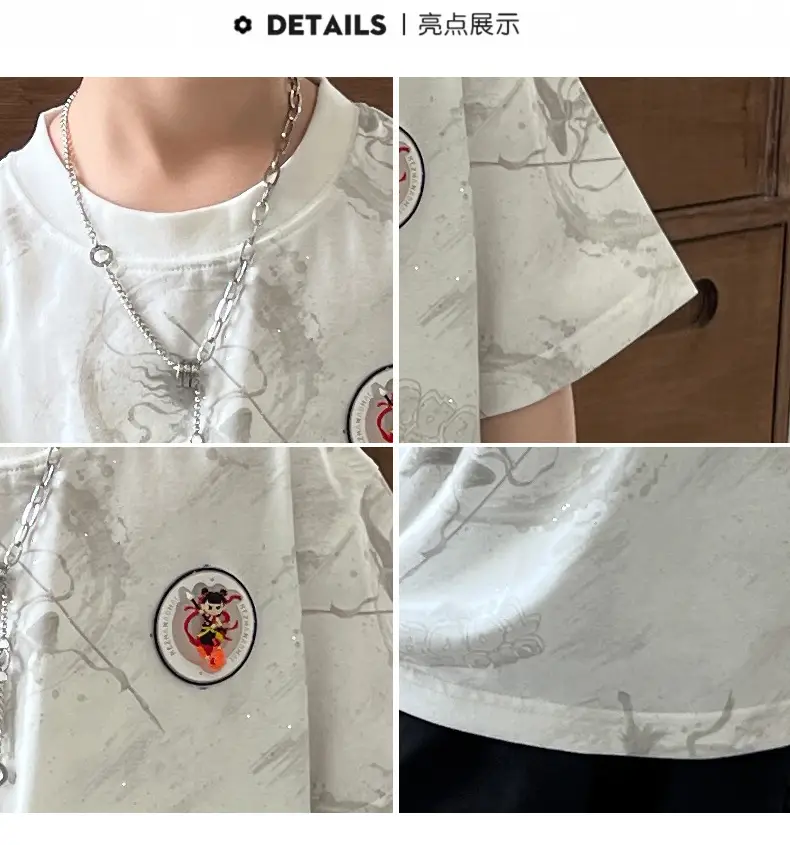 Boys White T-Shirt Short Sleeve 2025 Summer — feature 5