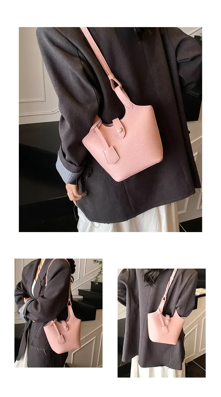 Women's Soft Leather Bucket Bag Beige Shoulder Crossbody — feature 8