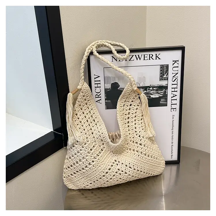 New Woven Beat Shoulder Bag Large Capacity Hollow — feature 16