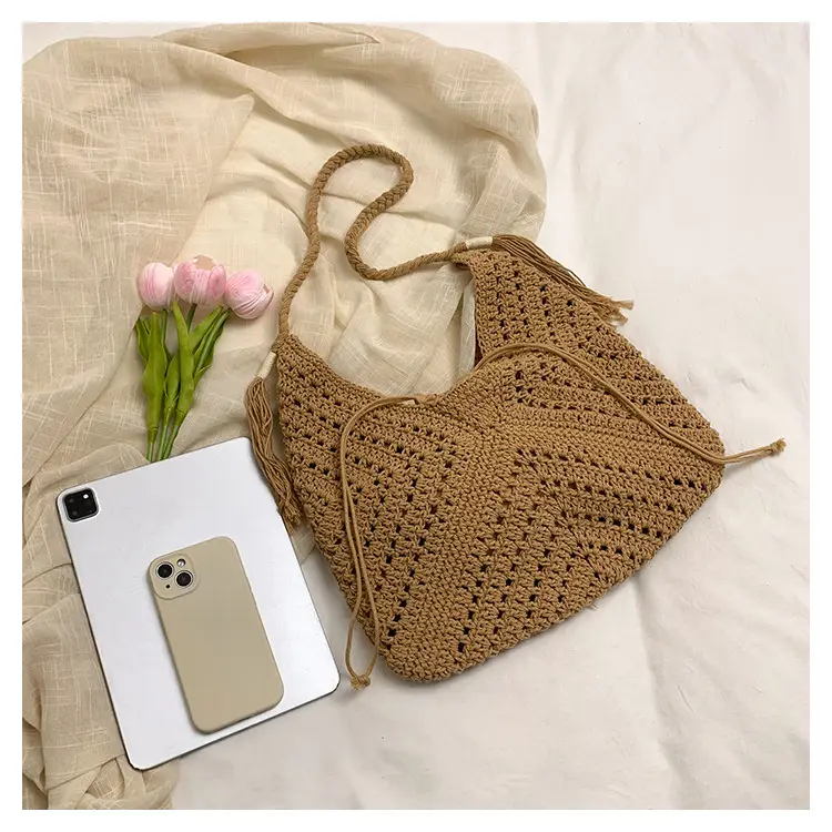 New Woven Beat Shoulder Bag Large Capacity Hollow — feature 19