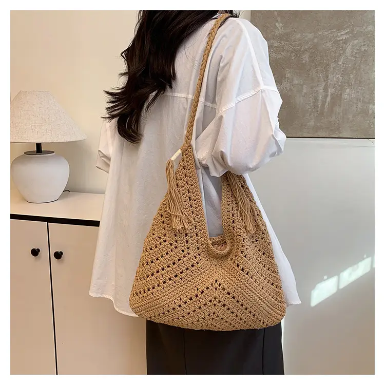New Woven Beat Shoulder Bag Large Capacity Hollow — feature 27