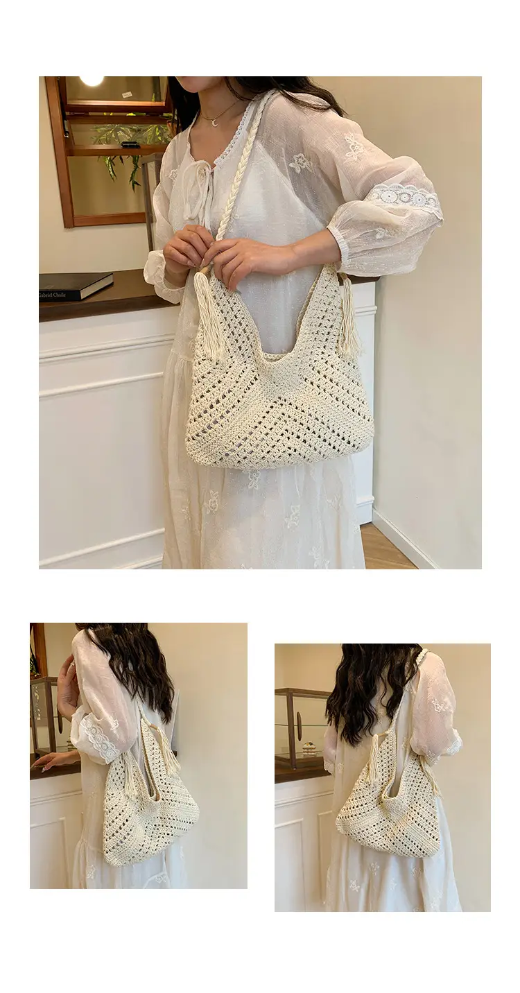 New Woven Beat Shoulder Bag Large Capacity Hollow — feature 9