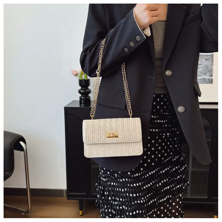 Summer Straw Chain Small Square Bag Women 2025 — feature 18