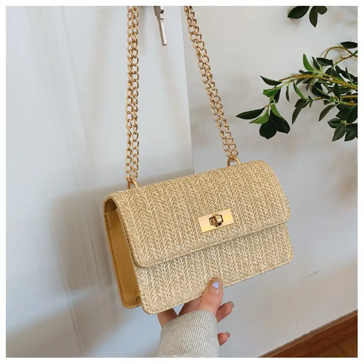 Summer Straw Chain Small Square Bag Women 2025 — feature 33
