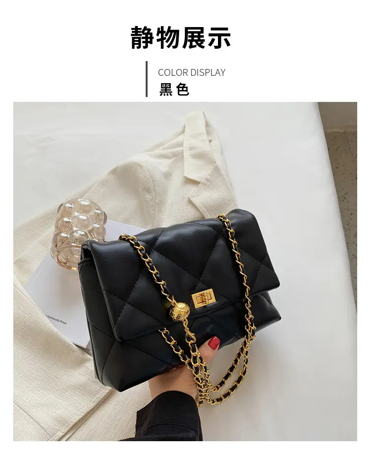 Black Quilted Chain Crossbody Bag for Women 2026 — feature 12