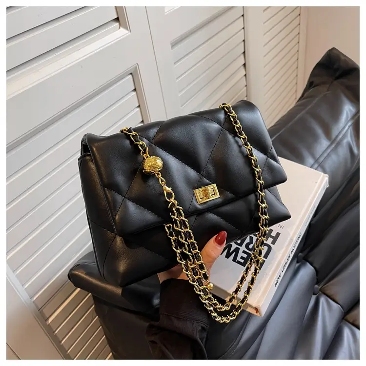 Black Quilted Chain Crossbody Bag for Women 2026 — feature 20