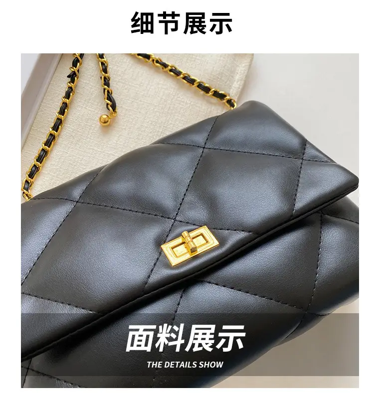 Black Quilted Chain Crossbody Bag for Women 2026 — feature 4