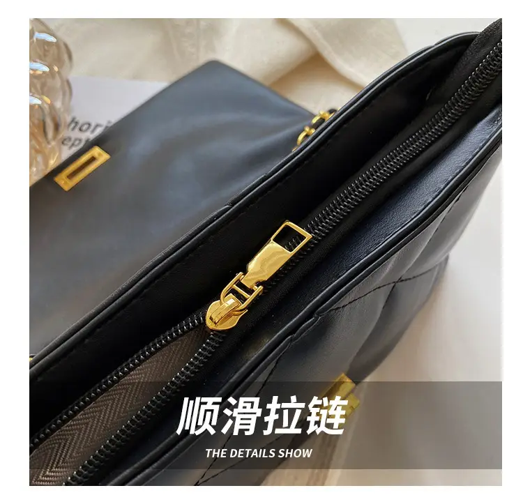 Black Quilted Chain Crossbody Bag for Women 2026 — feature 6