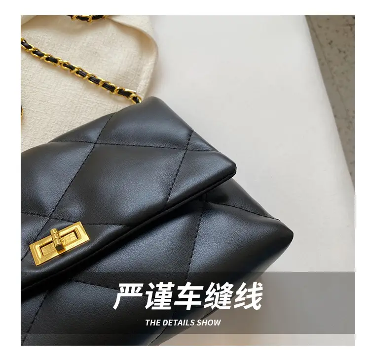 Black Quilted Chain Crossbody Bag for Women 2026 — feature 7
