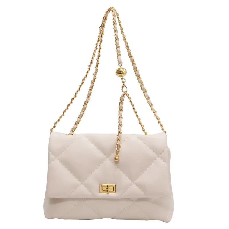 Black Quilted Chain Crossbody Bag for Women 2026 - Image 2